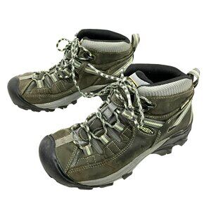 Keen Targhee ll Mid Waterproof Leather Mesh Hiking Boots Womens 7 Raven/ Opaline